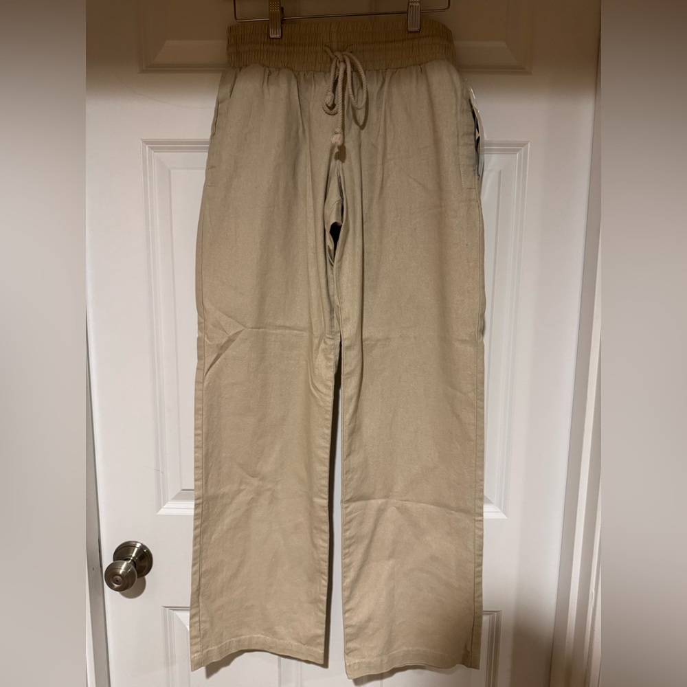 Bebop Women’s Beige Linen Pants | Size S